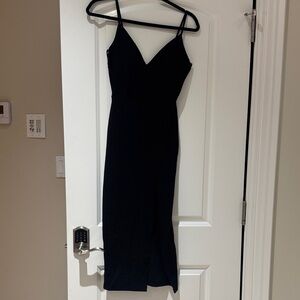 Windsor Black Midi Dress with Spaghetti Straps